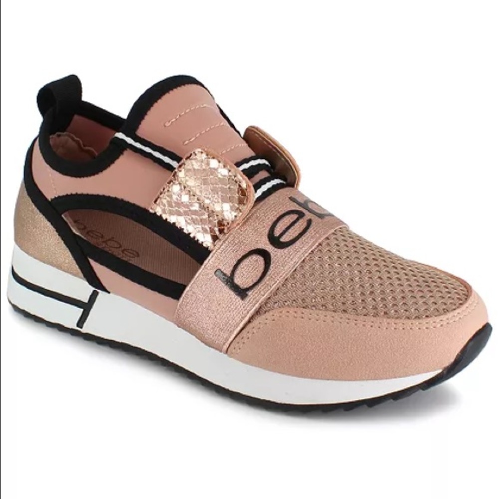 Bebe rise gold pink sneakers